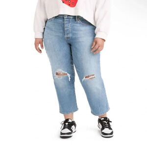 Levi’s Plus Size Distressed Wedgie Straight Jeans Size 24W